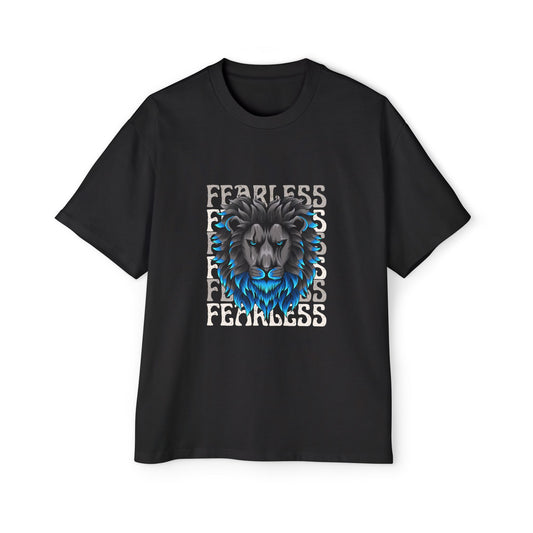 Fearless Lion Oversized Tee for Men - Bold Graphic T-Shirt